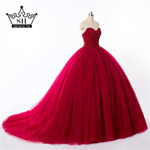 En vente, aucun retour, aucun remboursement. Vente Robe de mariée en cristal bordeaux Robe de mariée Robe de mariée HA2014