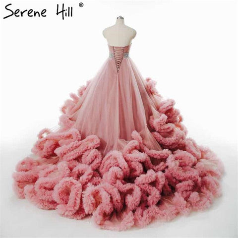 Robe de mariée enceinte, duveteuse, en cristal bordeaux, style nuage, HA2004