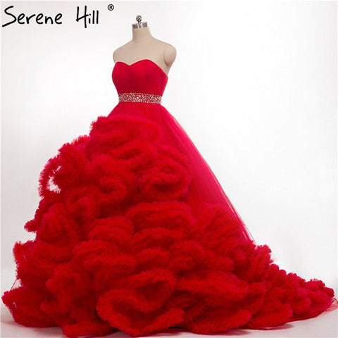 Robe de mariée enceinte, duveteuse, en cristal bordeaux, style nuage, HA2004