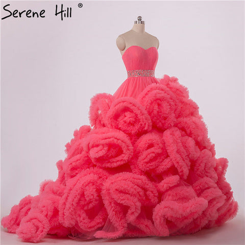 Robe de mariée enceinte, duveteuse, en cristal bordeaux, style nuage, HA2004