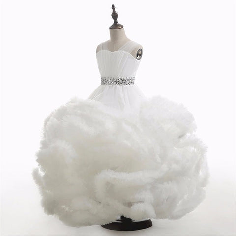 On Sale No Return No Refund  Rushed Girls Pageant Dresses Cloud Flower Girl Dresses Custom Made HTA0001
