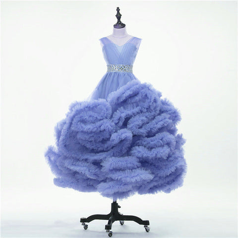 On Sale No Return No Refund  Rushed Girls Pageant Dresses Cloud Flower Girl Dresses Custom Made HTA0001