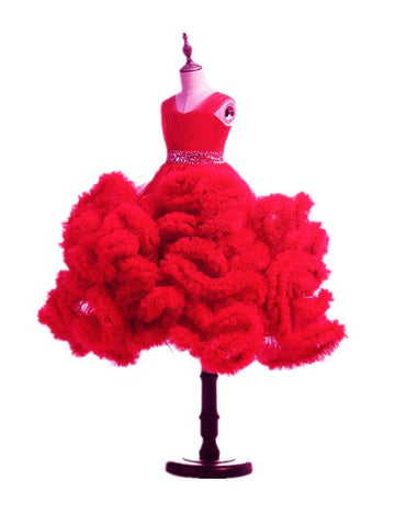 On Sale No Return No Refund  Rushed Girls Pageant Dresses Cloud Flower Girl Dresses Custom Made HTA0001