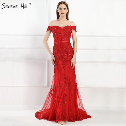 On Sale No Return No Refund Mermaid Lace Sexy Diamond Evening Gowns LA6018