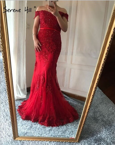On Sale No Return No Refund Mermaid Lace Sexy Diamond Evening Gowns LA6018