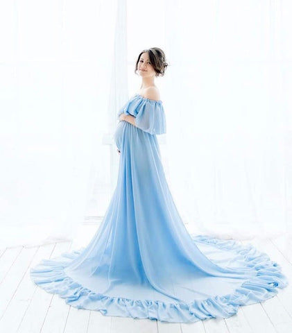 Vestidos de novia de gasa morada sin mangas para embarazadas HA2044