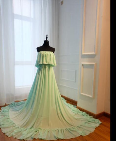 Vestidos de novia de gasa morada sin mangas para embarazadas HA2044