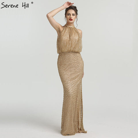 Mermaid Evening Dresses Beading Pearls  Glitter  Evening Gown LA6460