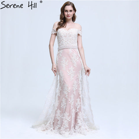 Mermaid Elegant Evening Gown Pearls Sleeveless LA6398