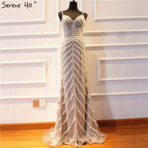 Robe de soirée sexy et élégante, sans manches, style sirène, avec cristaux, LA6508