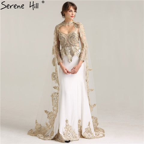 Robe de soirée sirène à manches longues et bonnet, en solde, sans retour ni remboursement, LA6271