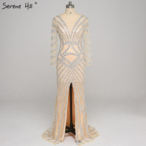 Robe de soirée sirène à paillettes et perles, modèle LA6281, sans retour ni remboursement