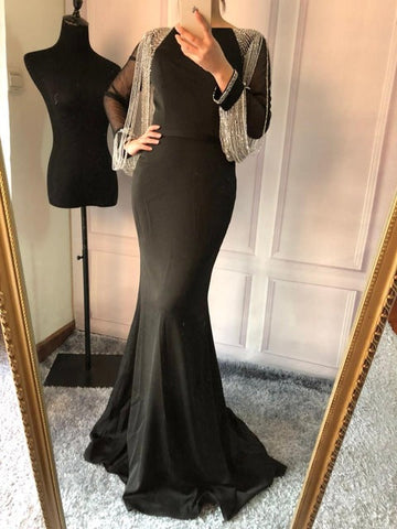 Beading Chain Elegant Mermaid Prom Dresses Crystal LA6219