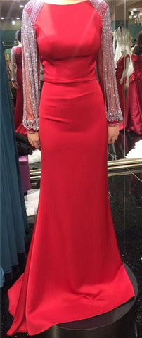 Beading Chain Elegant Mermaid Prom Dresses Crystal LA6219