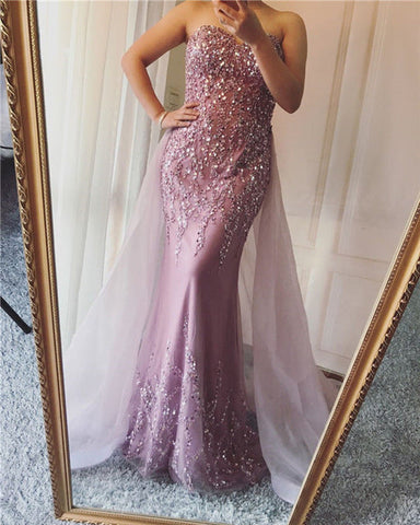 Mermaid Elegant Fashion Evening Dress Beading Sequined Sleeveless LA6215