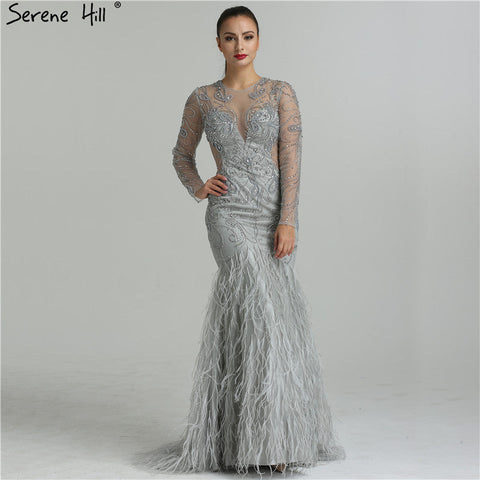 En solde, aucun retour ni remboursement. Robe de soirée sexy à découpes style sirène en tulle de créateur de Dubaï, LA6407