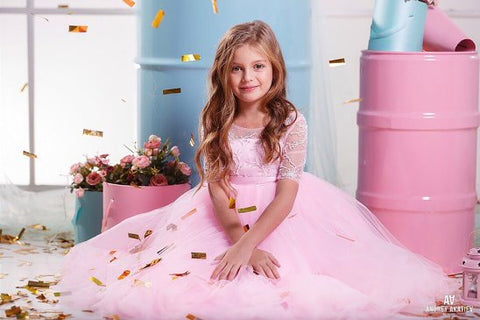 On Sale No Return No Refund Sale Waterfall Beading first Communion Dresses For Girls pageant HTA0003
