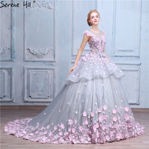 Robe de mariée à fleurs roses, robe de bal, robe de mariée HA2043