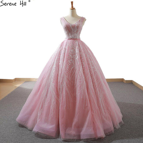 Vestidos de novia sin mangas con escote en V y bordado de perlas