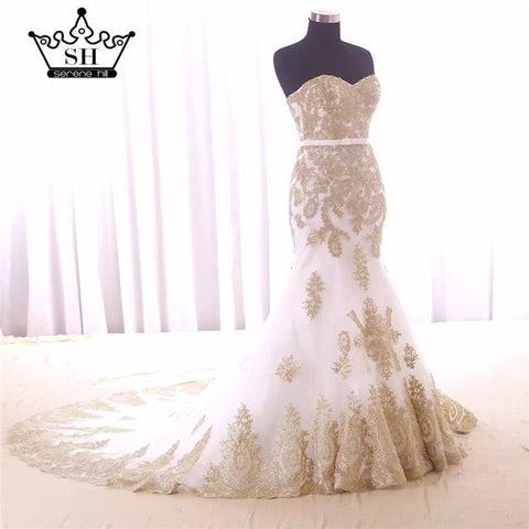 Luxury Mermaid  Embroidery Wedding Dress Bridal Gown Custom Size Robe