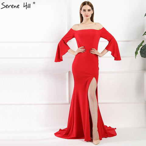 Off Shoulder Mermaid Prom Dresses Elegant Bride Toasting Evening Gowns LA6197
