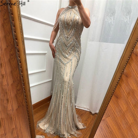 Robe de soirée sexy de luxe, col licou, style sirène, LA6615