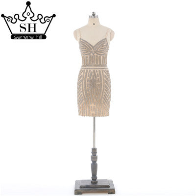 En solde, aucun retour, aucun remboursement. Vente Robe de soirée courte en cristal doré, robe de soirée longue en tulle de couleur LA6050