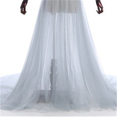 Robe de soirée bleue transparente à manches longues, taille personnalisée, grande taille HA2098