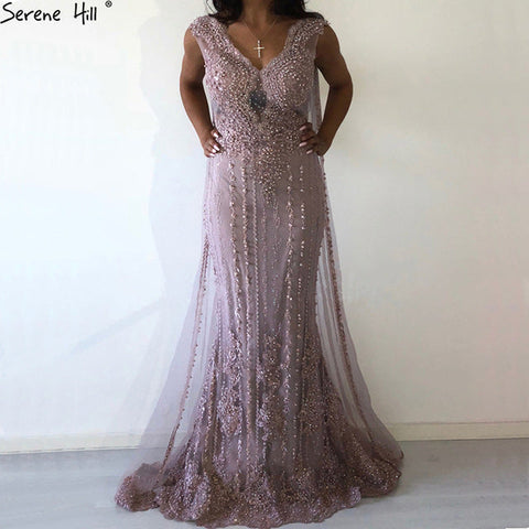 Robe de soirée sirène élégante sans manches à col en V et dentelle, style poire, LA6595