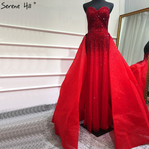 Dubai Design Full Crystal Evening Dresses Off Shoulder Mermaid LA6637