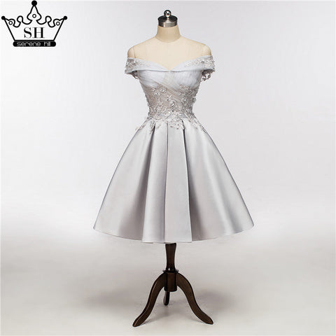 Robe de soirée courte sans manches à col One Word, en dentelle et perles, HA2079