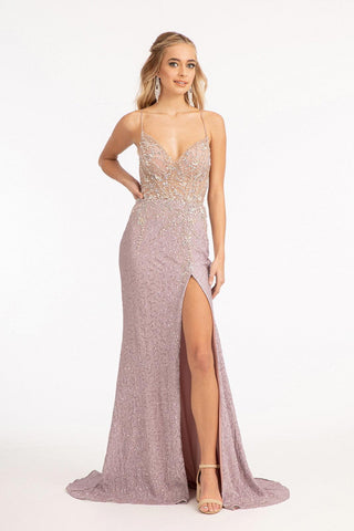 Prom Long Spaghetti Strap Sequins Formal Dress