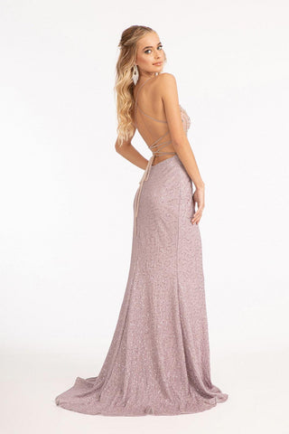 Prom Long Spaghetti Strap Sequins Formal Dress