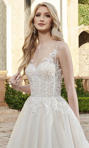 Glittered Tulle A Line Wedding Gown