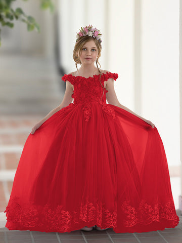 Ball-Gown/Princess Lace Sweep Train Pink Birthday Dress