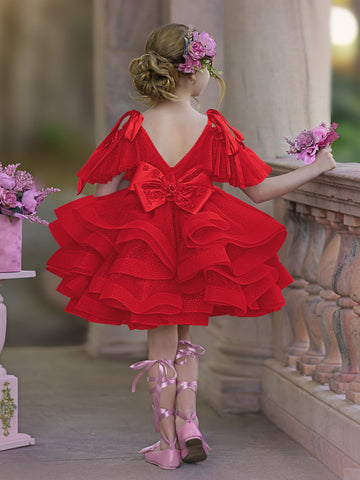 Ball-Gown/Princess Tulle Knee-length Birthday Flower Girl Dress
