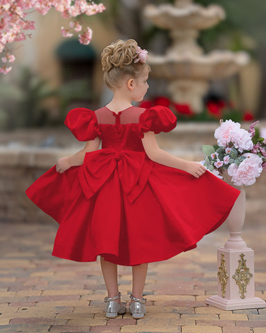 Ball-Gown/Princess Satin Knee-length Flower Girl Dress