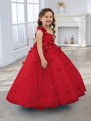 Ball-Gown/Princess Tulle Floor-length Flower Girl Dress