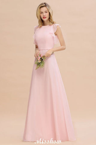Romantic Sleeveless aline Bridesmaid Dress Garden Floor Length Simple Wedding Dress