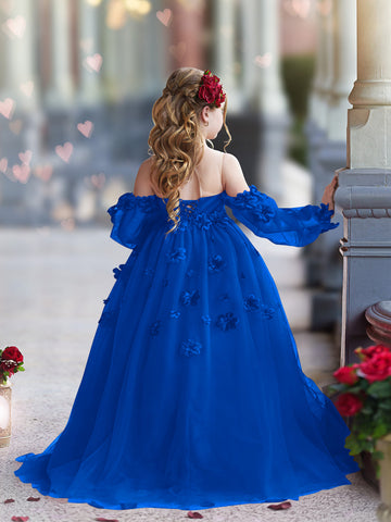 3D Flower Princess Ball Gown Flower Girl Dresses