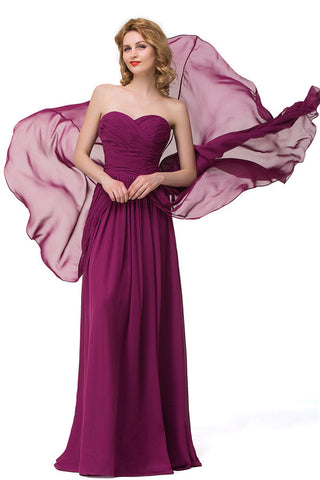 Sexy A-line Floor-length Sweetheart Ruffle Chiffon Bridesmaid Dresses