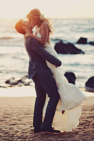 Sexy Backless Mermaid Lace Beach Wedding Dresses WD211