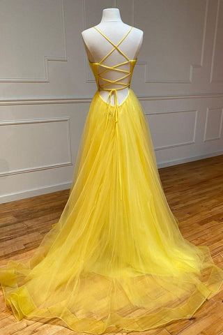 Simple Long A-line Sweetheart Tulle Backless Graduation Formal Evening Prom Dresses
