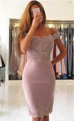 Simple Short Mermaid Off The Shoulder Prom Dresses