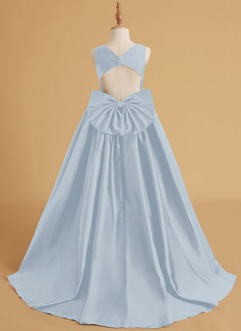 Ball-Gown/Princess Satin Sweep Train Flower Girl Dress