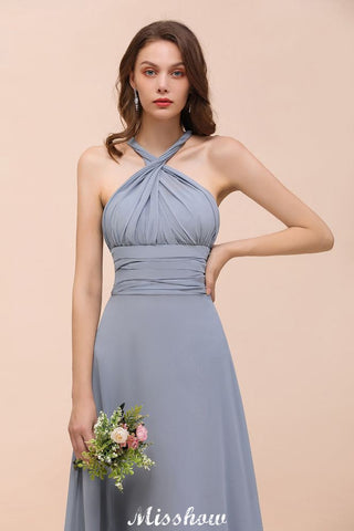 Sleeveless A-line Bridesmaid Dress Floor-Length Formal Dress
