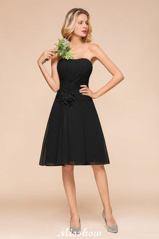 Sleeveless Black Tie Affair Special Occasion Dress Mini Bridesmaid Dress