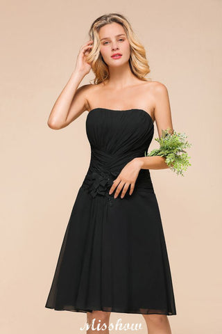 Sleeveless Black Tie Affair Special Occasion Dress Mini Bridesmaid Dress
