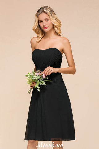 Sleeveless Black Tie Affair Special Occasion Dress Mini Bridesmaid Dress