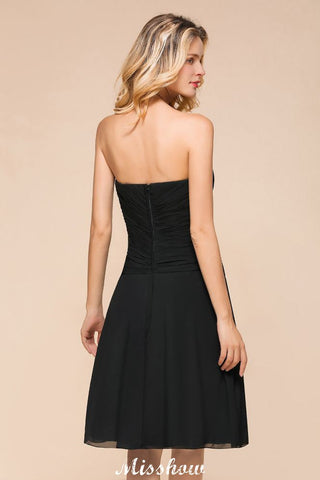 Sleeveless Black Tie Affair Special Occasion Dress Mini Bridesmaid Dress